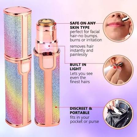 2 in 1 Electric Eyebrow Trimmer and Shaver, Rechargeable Hair Remover for All Parts Use in Pen Flawless Hair Remover Rechargeable Painless-Precision Eyebrow Trimmer and Eyebrow Razor Tool with LED Light for Face, Lips, Nose, Chin, Arm